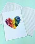 Rainbow Heart Notebook - Mint & Mustard