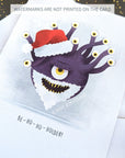 Set of 4 Be - ho - ho - holder Christmas Cards - Mint & Mustard