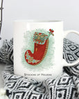 Stocking of Holding Mug - Mint & Mustard