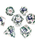 Toadstool Winter | Dice Set - Mint & Mustard