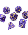 Violet Pearl | Dice Set - Mint & Mustard