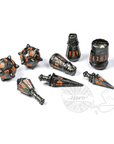 Warrior 8pc Dice Set | Steel Grey - Mint & Mustard