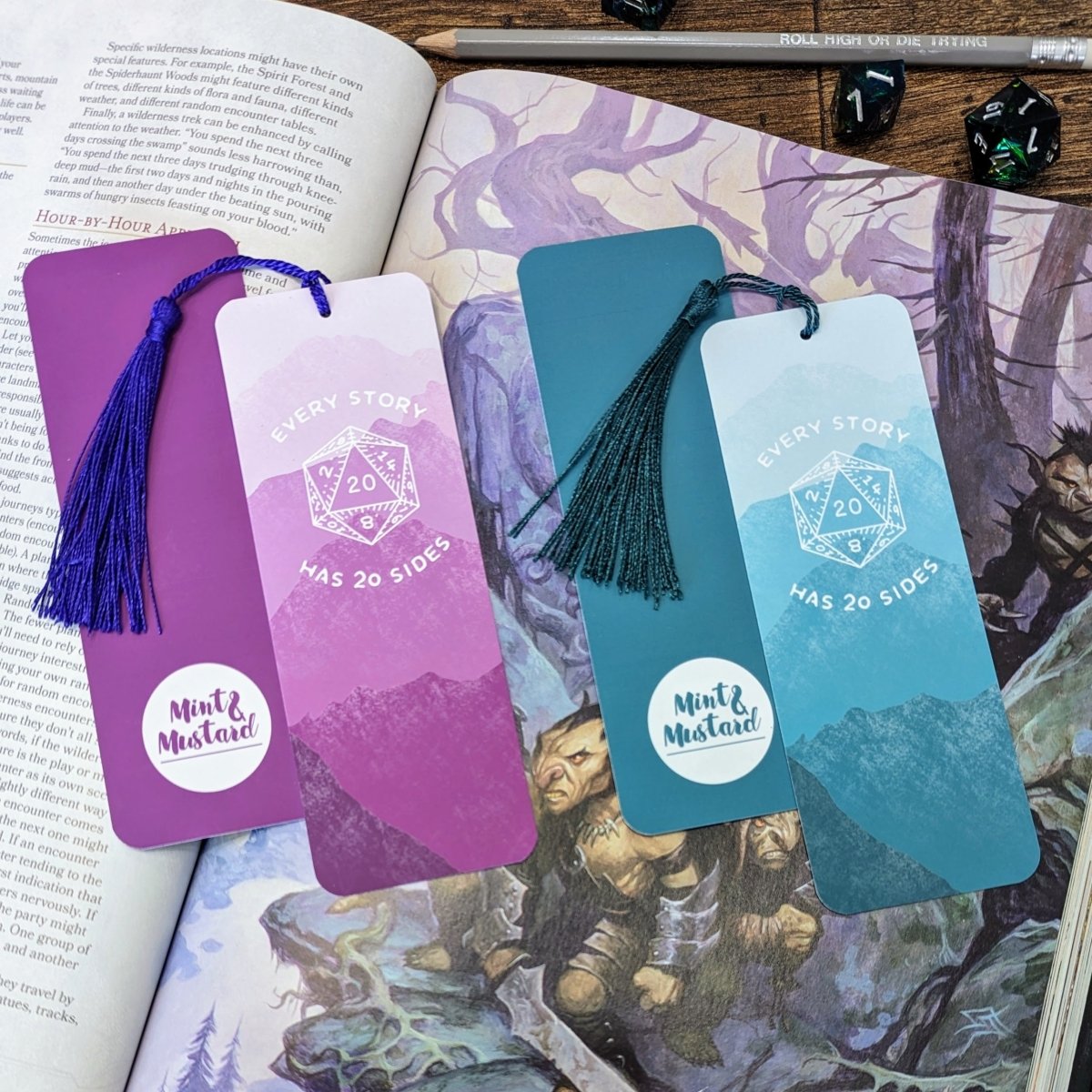 20 Sided Story Bookmark - Mint &amp; Mustard