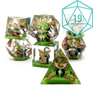 NATURAL 19 - Dice Goblin | Premium Sharp Edge Dice Set