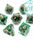 NATURAL 19 - Dragon Eye Green | Premium Liquid Core Dice Set