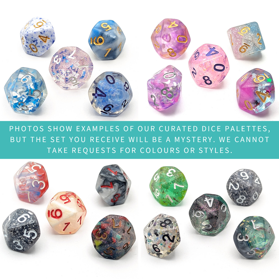 Mystery D10 Dice Palette | Mixed set of 5