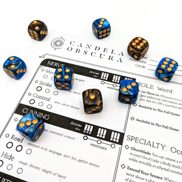 Candela Obscura Dice Set | Gilded Sapphire