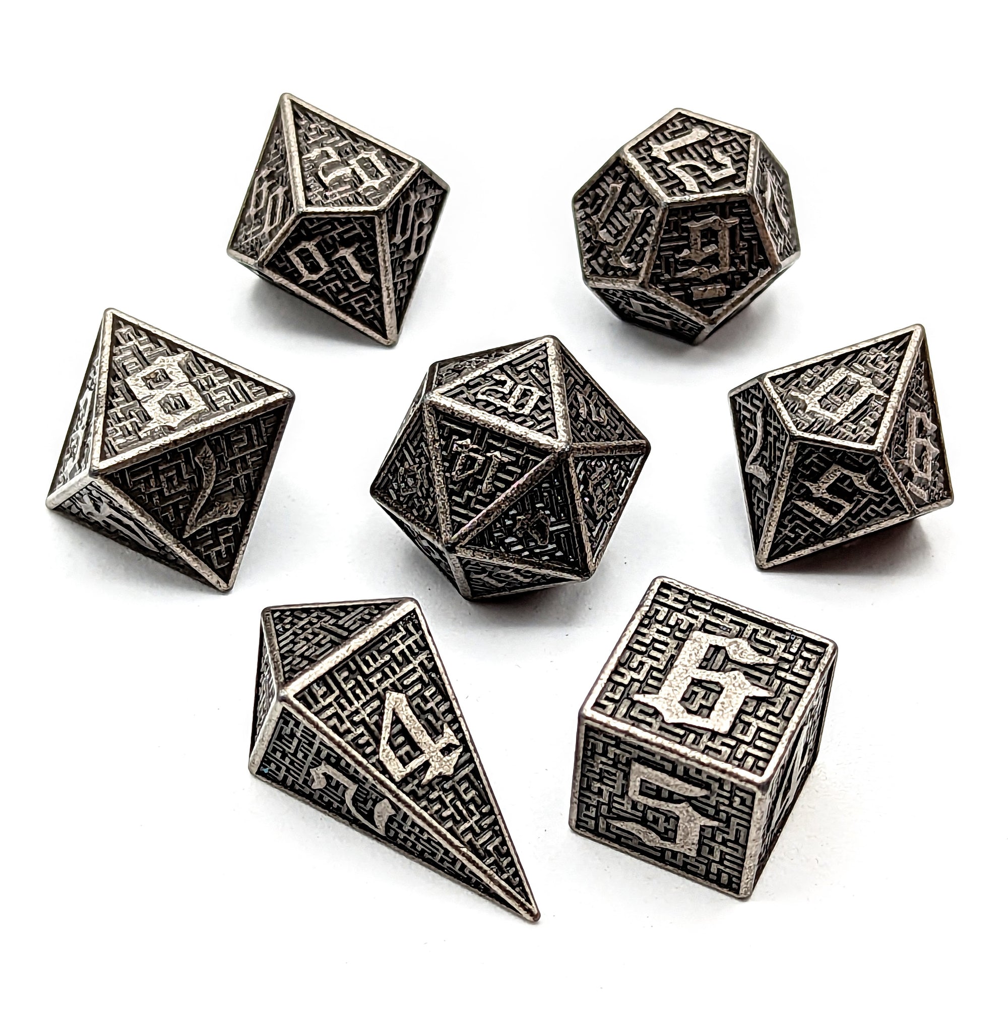 Labyrinth Iron | Metal Dice Set