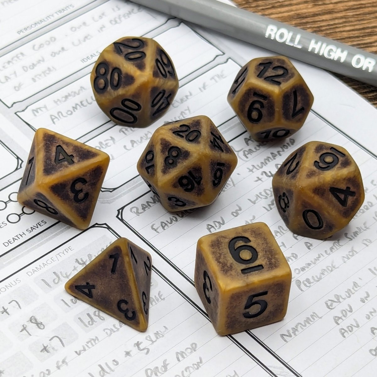 Ancient Gold | Dice Set - Mint & Mustard