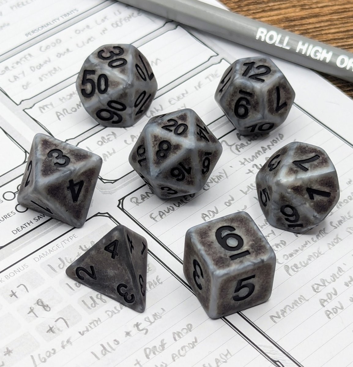 Ancient Iron | Dice Set - Mint & Mustard