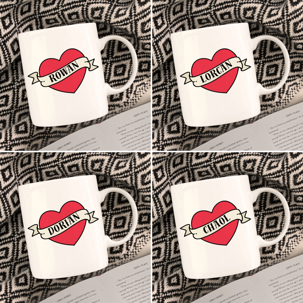 Book Boyfriend Mug - Mint &amp; Mustard