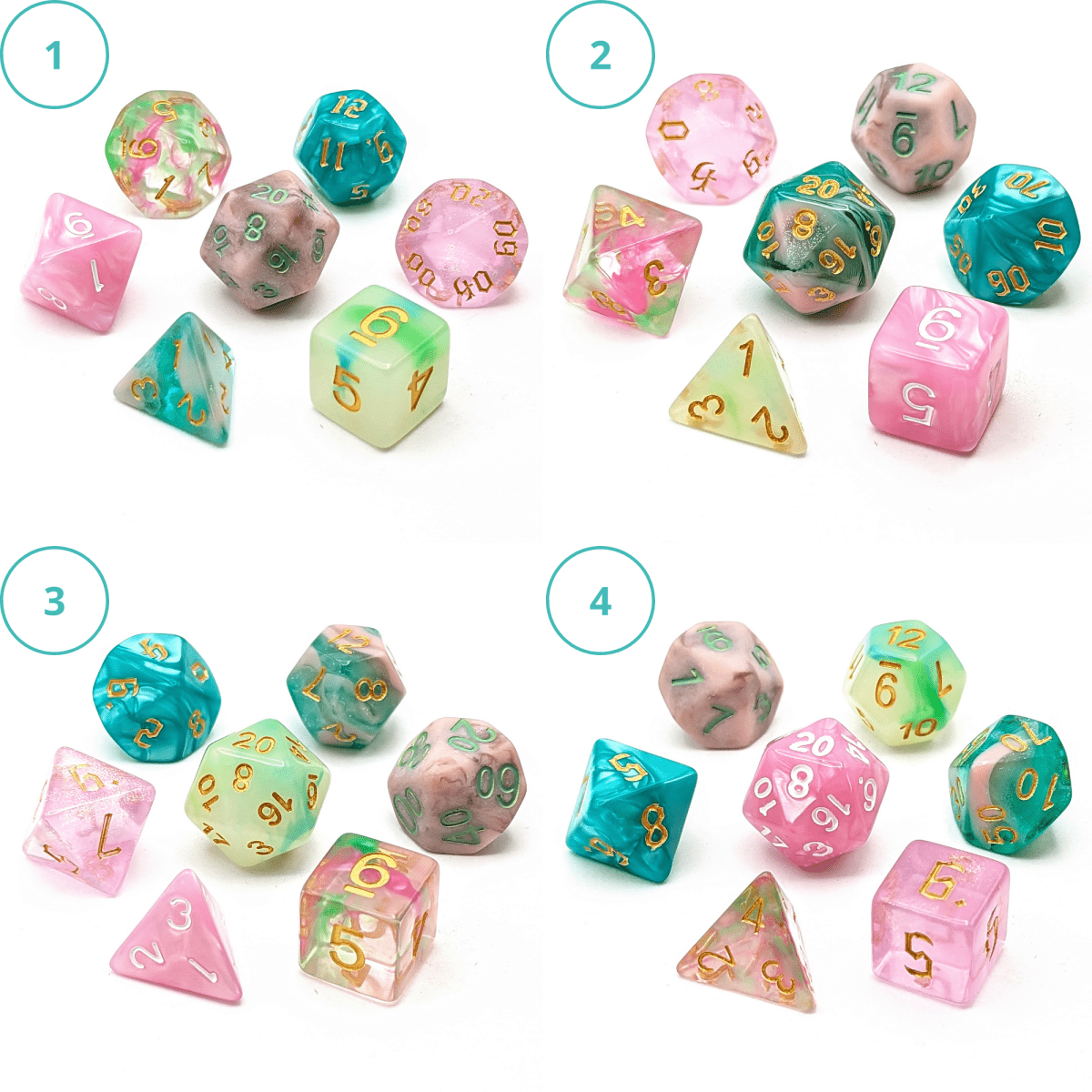 Caduceus Dice Palette | Mighty Nein - Mint &amp; Mustard