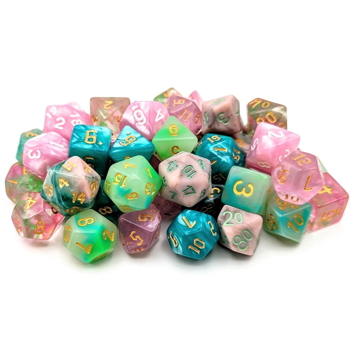 Caduceus Dice Palette | Mighty Nein - Mint &amp; Mustard