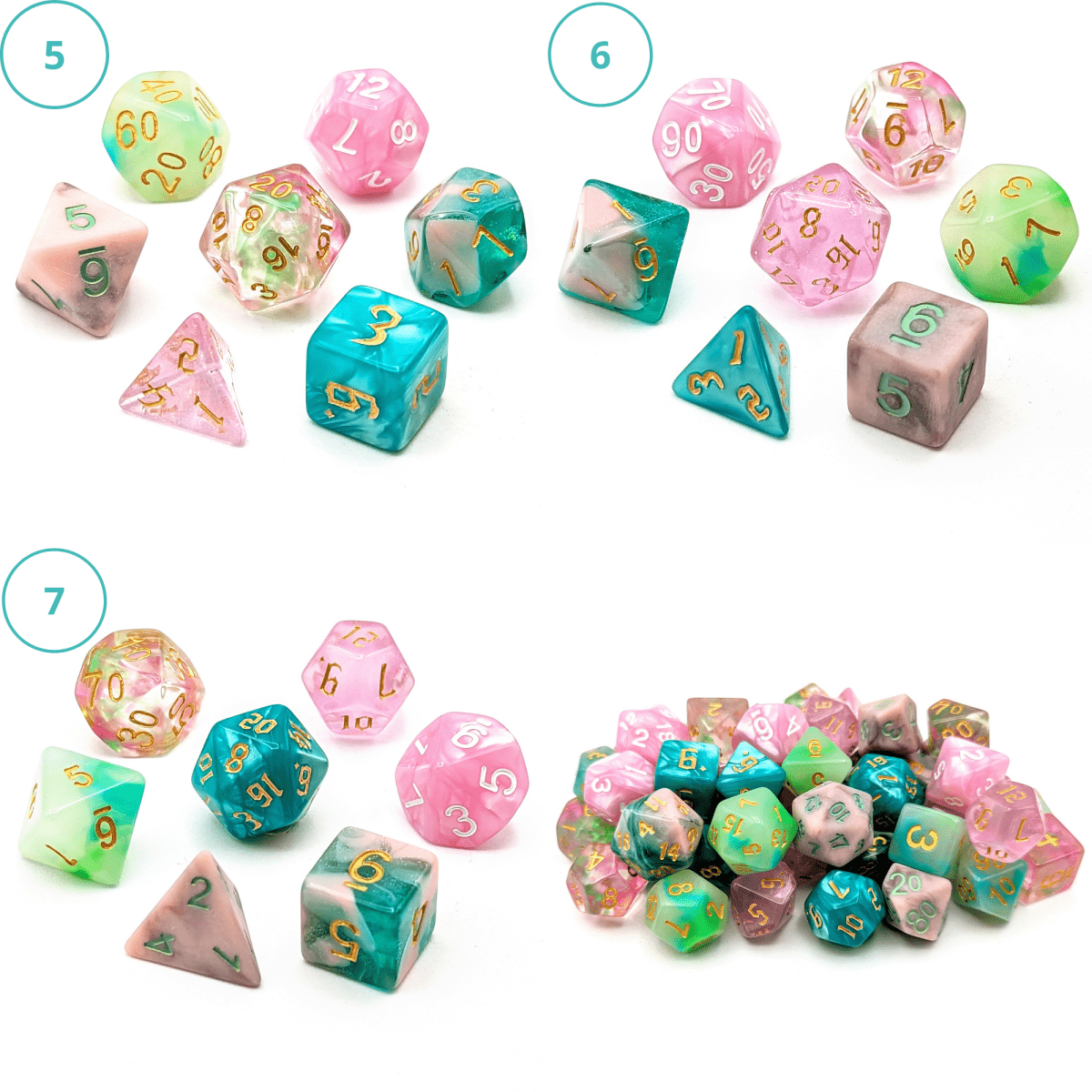 Caduceus Dice Palette | Mighty Nein - Mint &amp; Mustard
