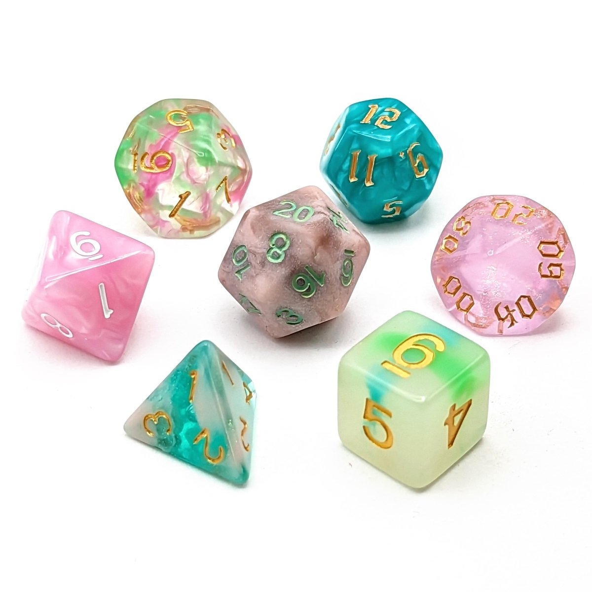 Caduceus Dice Palette | Mighty Nein - Mint &amp; Mustard