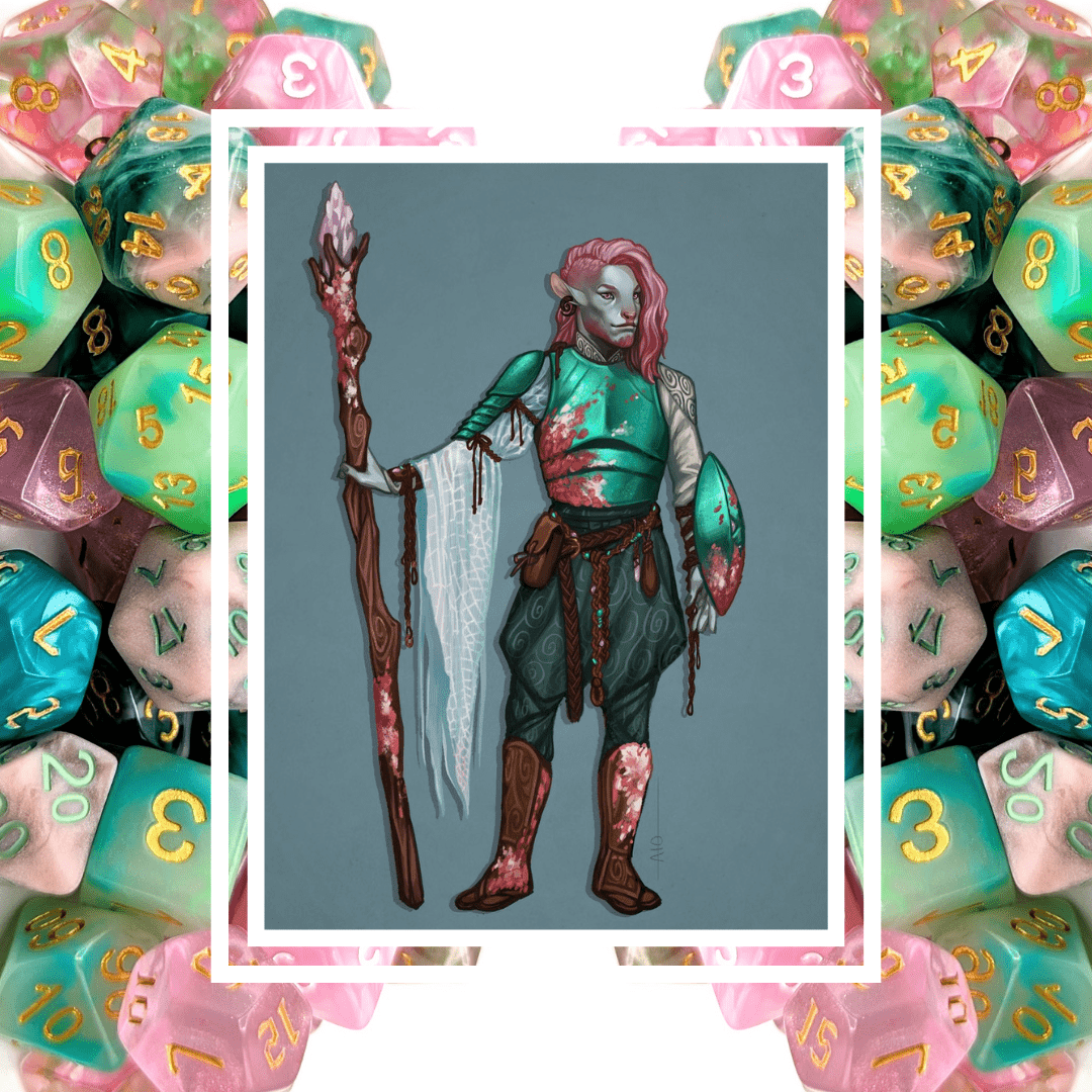 Caduceus Dice Palette | Mighty Nein - Mint &amp; Mustard