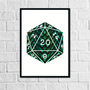 D20 Dragon Scales | Art Print - Mint & Mustard