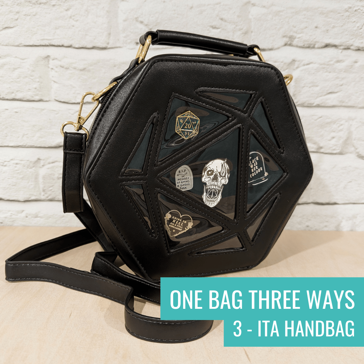 D20 Ita Bag &amp; Dice Organiser - Mint &amp; Mustard