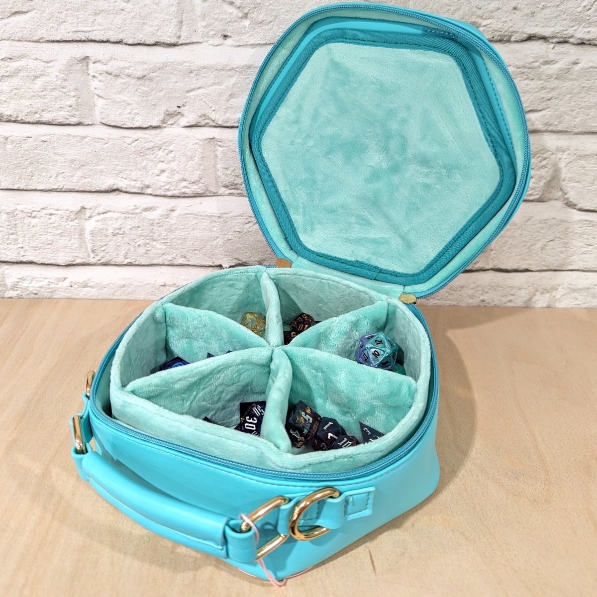 D20 Ita Bag & Dice Organiser - Mint & Mustard
