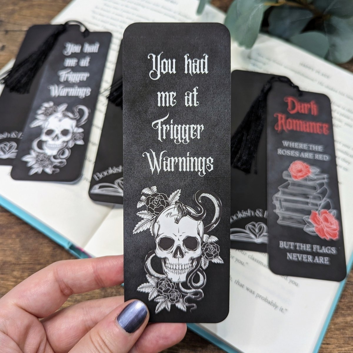 Dark Romance Bookmarks - Mint &amp; Mustard