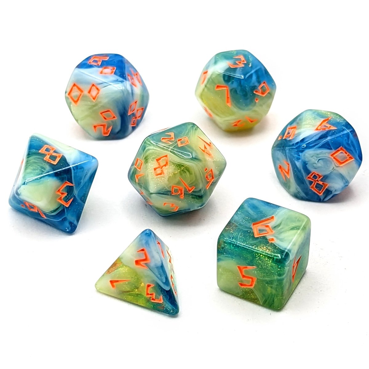 Dawn Rune | Dice Set - Mint & Mustard