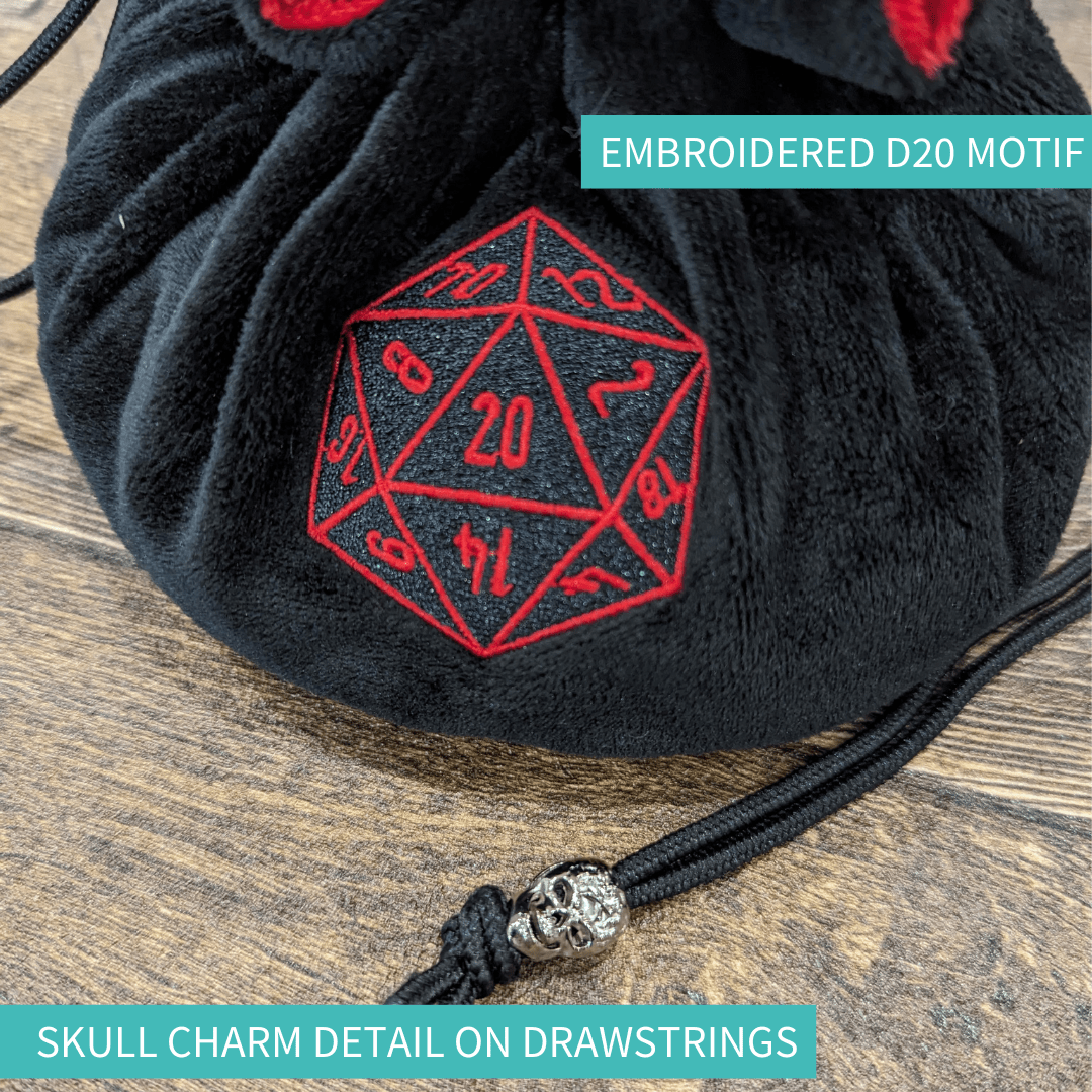 Dice Bag of Holding - Mint & Mustard