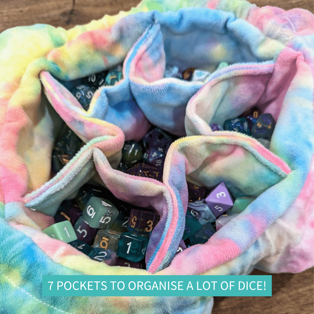 Dice Bag of Holding - Mint &amp; Mustard