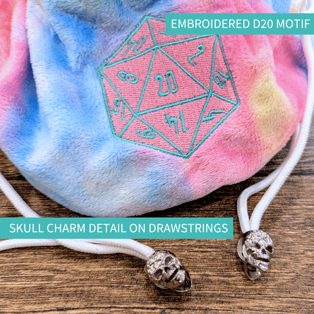 Dice Bag of Holding - Mint & Mustard