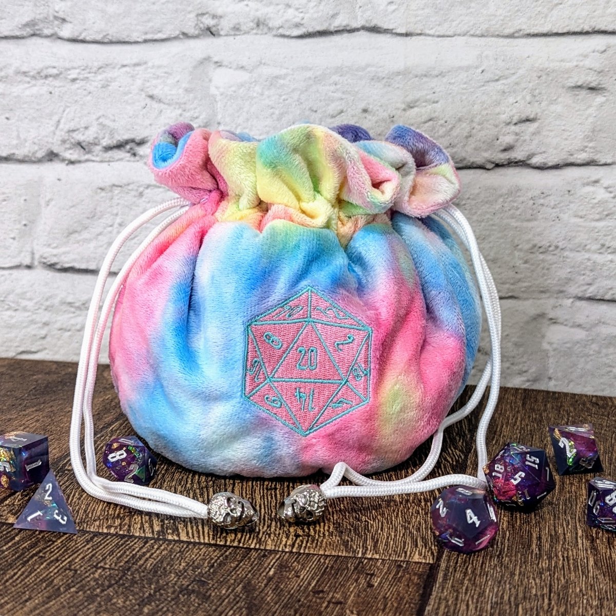 Dice Bag of Holding - Mint & Mustard