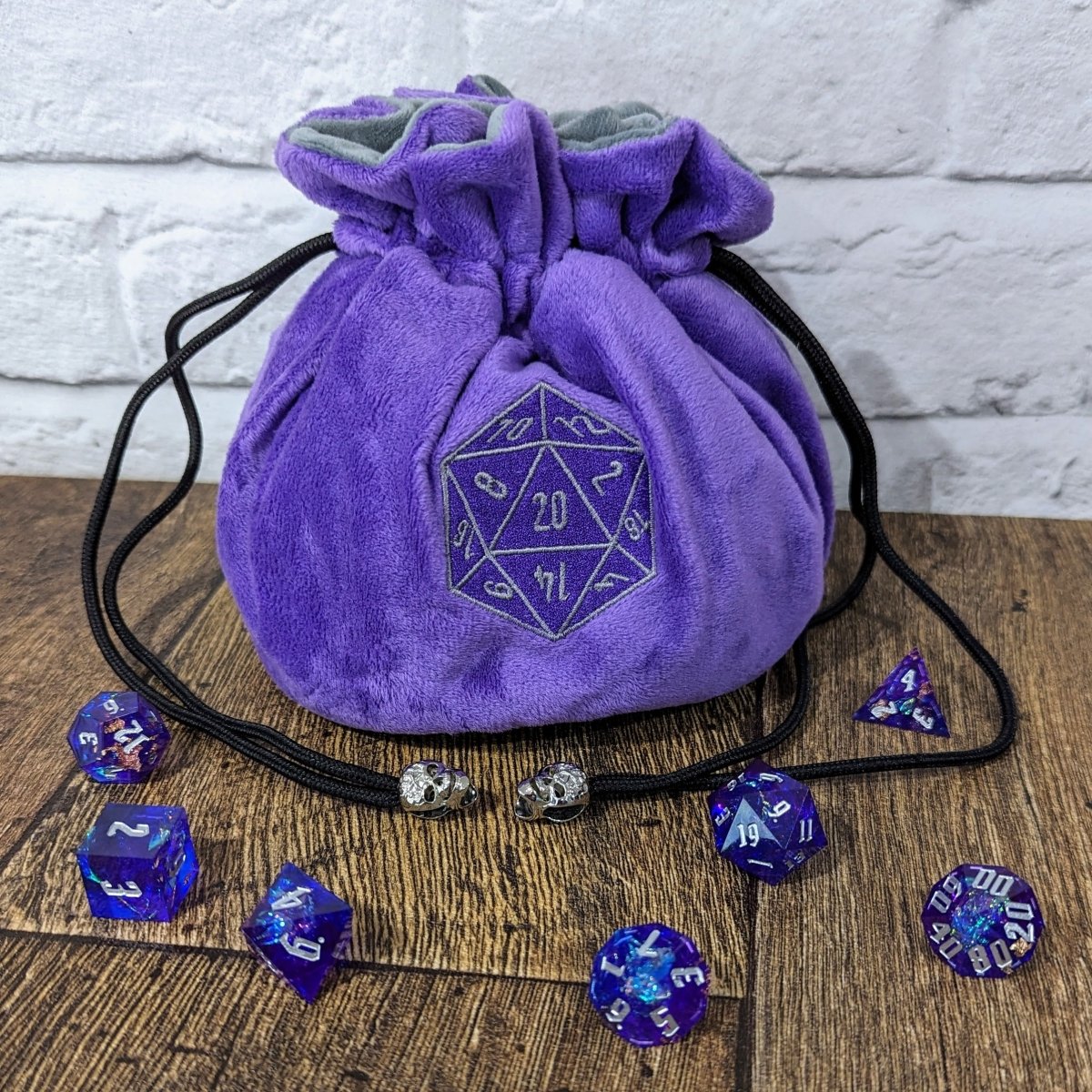 Dice Bag of Holding - Mint & Mustard