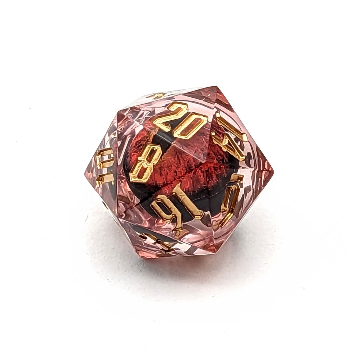 Dragon Eye Red | Premium Liquid Core Dice Set - Mint &amp; Mustard