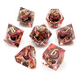 Dragon Eye Red | Premium Liquid Core Dice Set - Mint & Mustard