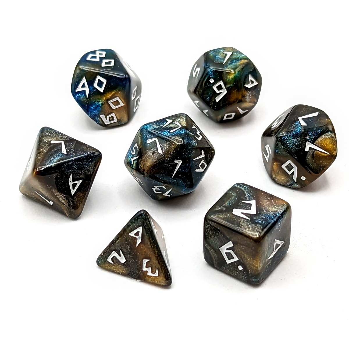 Earth Rune | Dice Set - Mint & Mustard