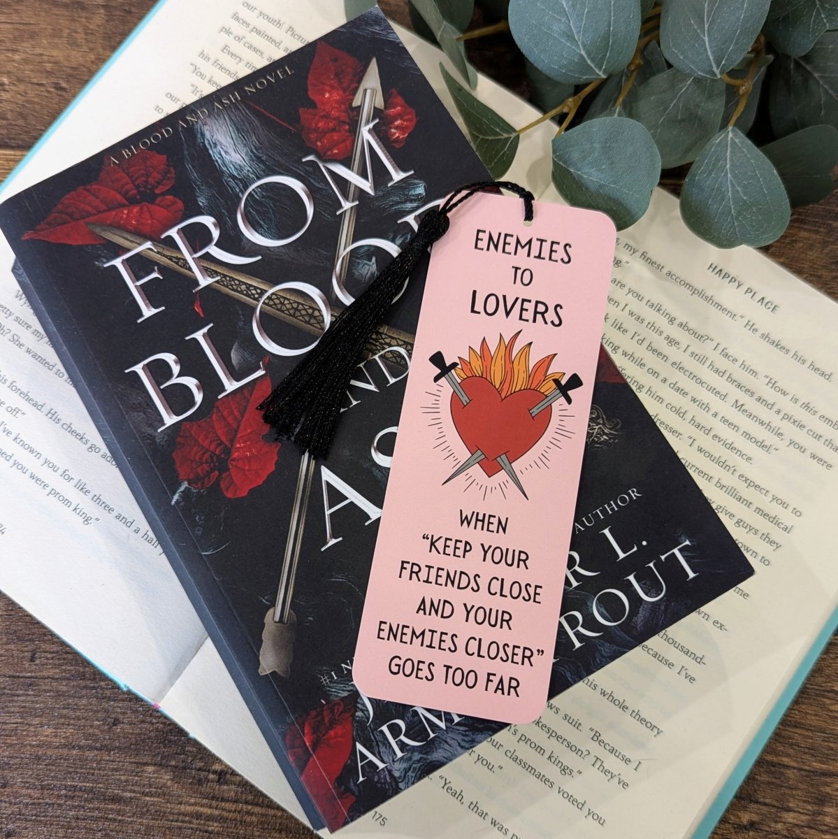 Enemies to Lovers Bookmark - Mint & Mustard