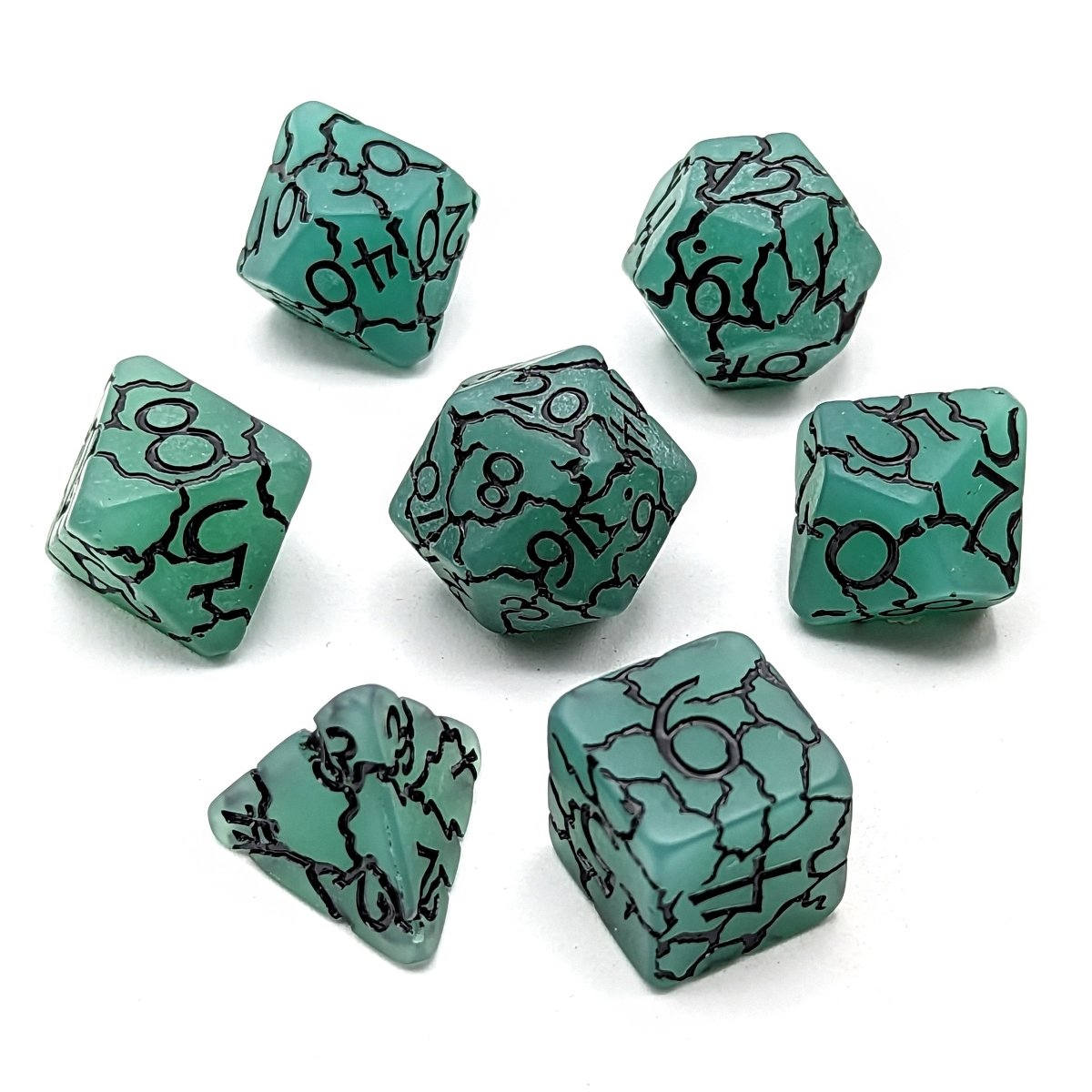 Fractured Earth | Matte Dice Set - Mint & Mustard