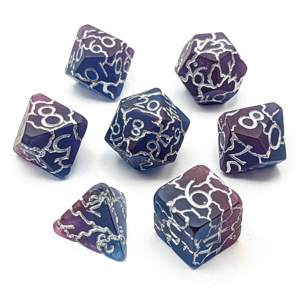 Fractured Sky | Matte Dice Set - Mint & Mustard