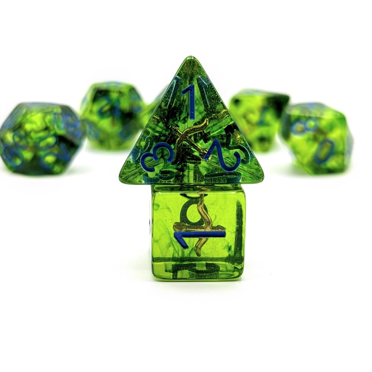 Green Arrow | Dice Set - Mint & Mustard