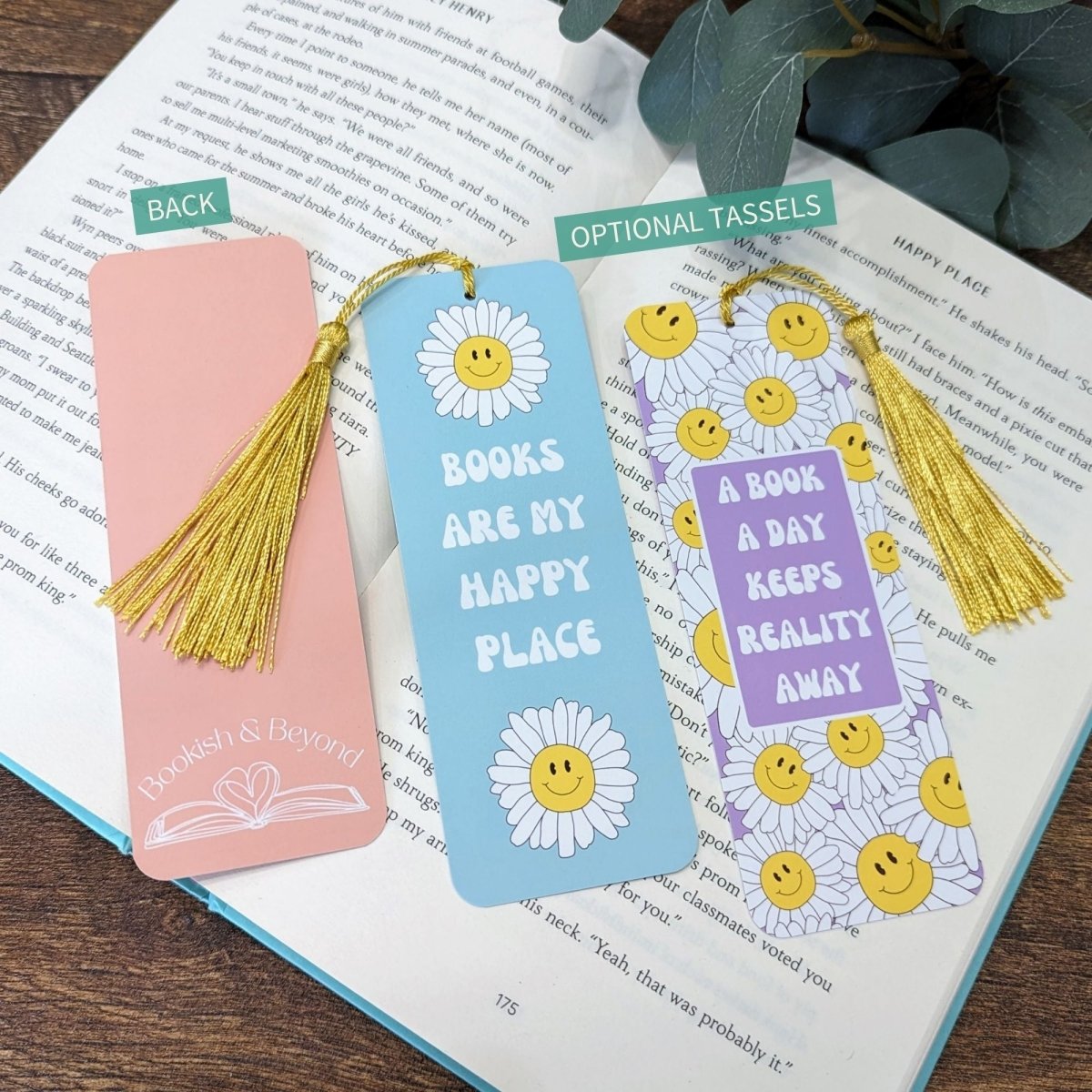 Happy Daisies Bookmarks - Mint & Mustard