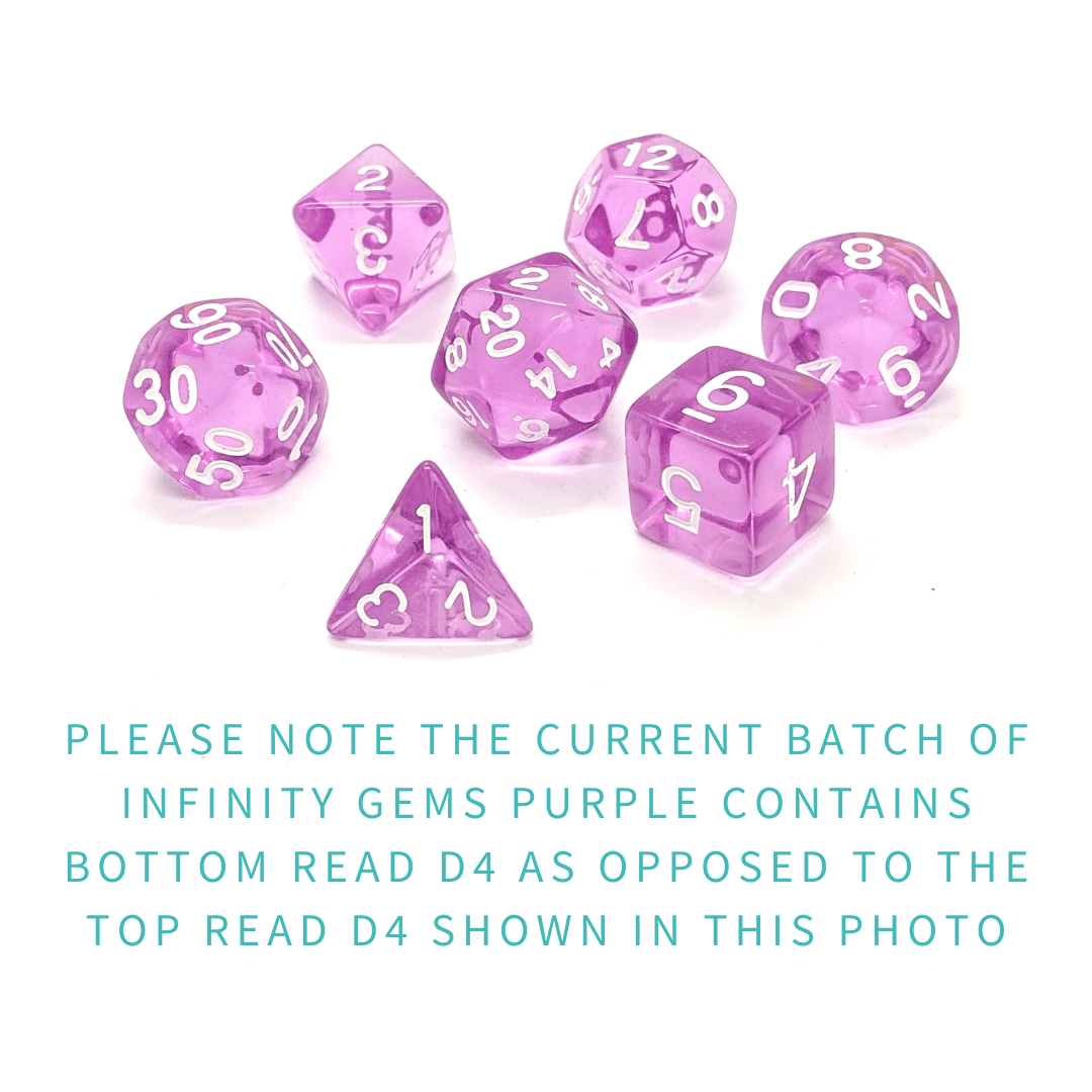 Infinity Gems Purple | Dice Set - Mint & Mustard