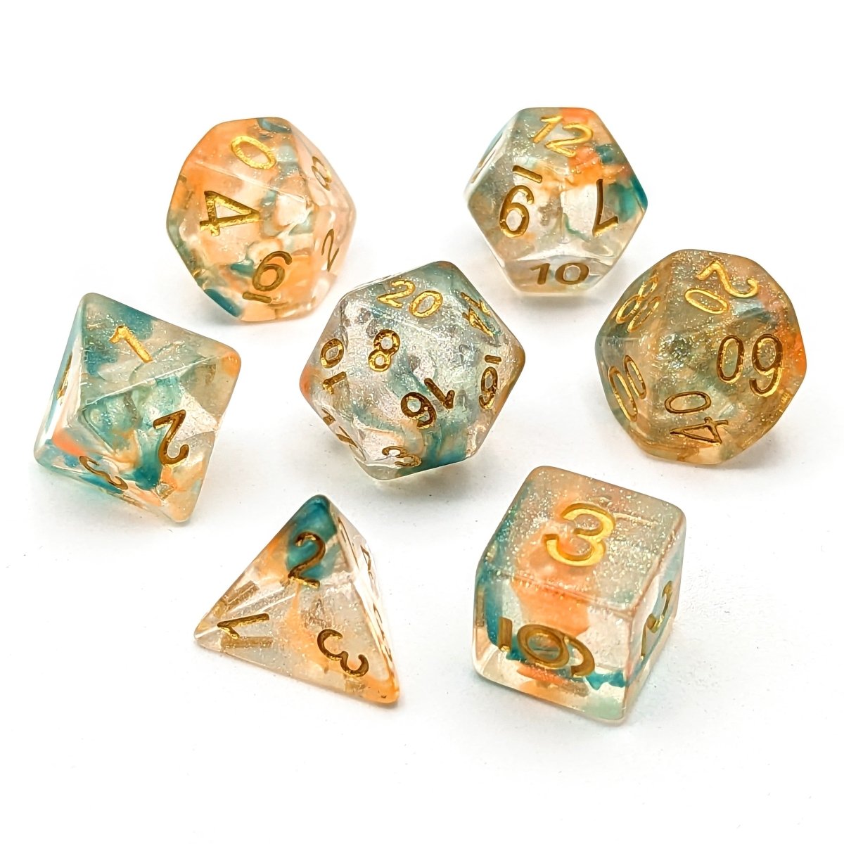Koi Pond | Dice Set - Mint &amp; Mustard