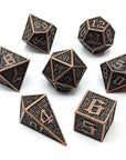 Labyrinth Copper | Metal Dice Set - Mint & Mustard