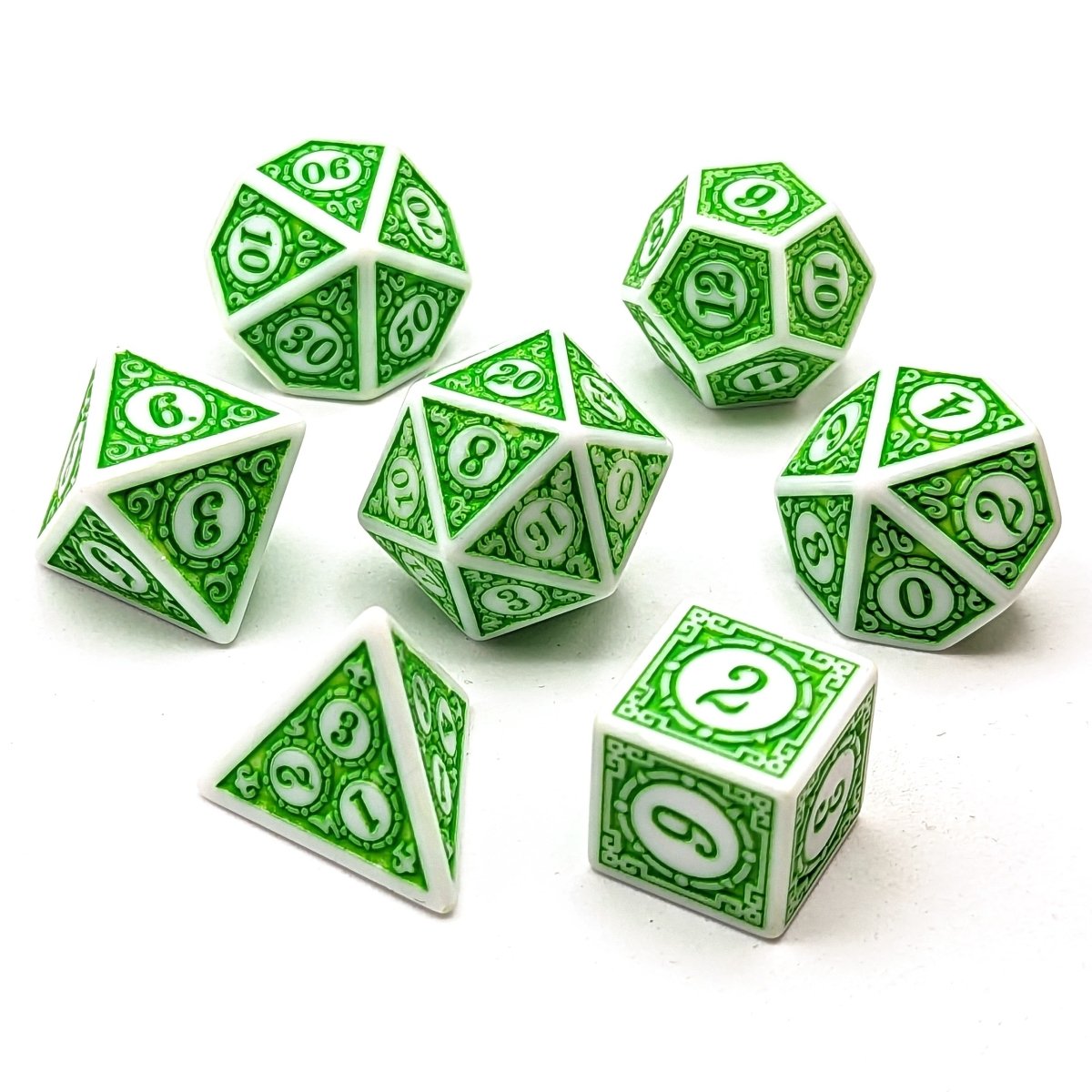 Light Sigil Green | Dice Set - Mint & Mustard