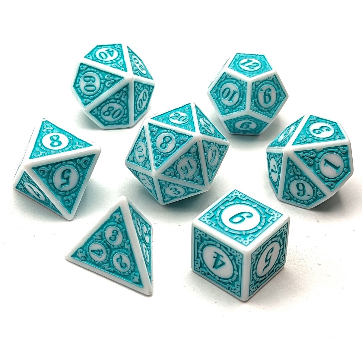 Light Sigil Teal | Dice Set - Mint & Mustard