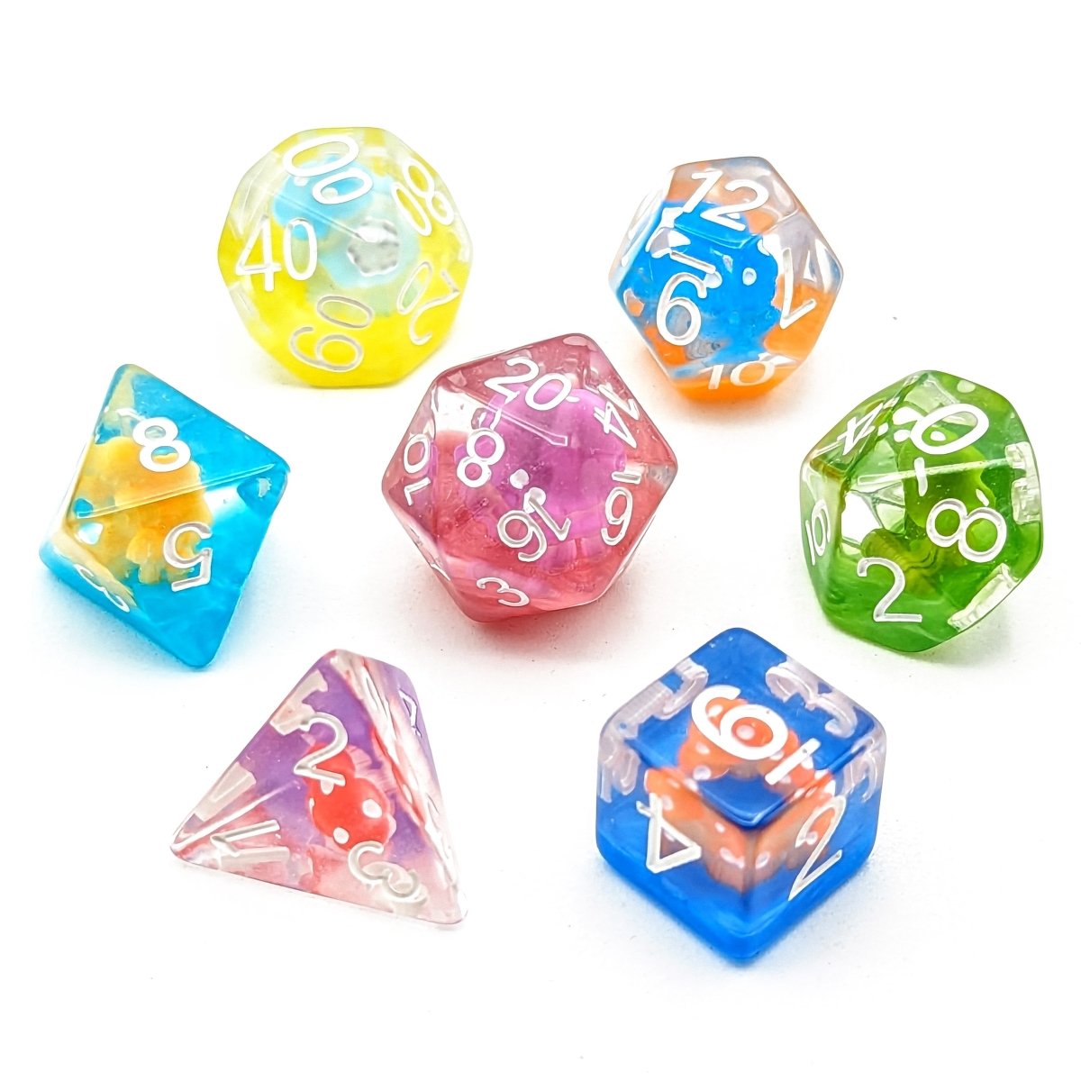 Magic Mushrooms | Dice Set - Mint & Mustard