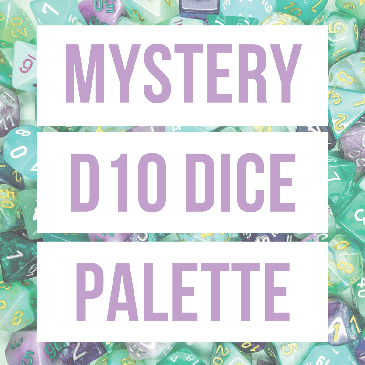 Mystery D10 Dice Palette | Mixed set of 5 - Mint & Mustard