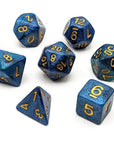 Nebula Blue | Dice Set - Mint & Mustard
