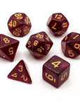 Plum Wine | Dice Set - Mint & Mustard