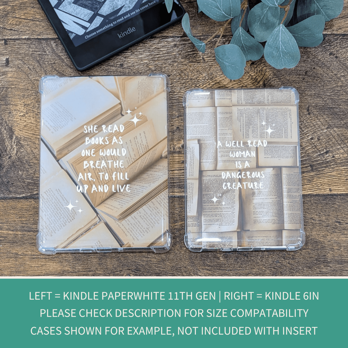 Romance Reader | Kindle Inserts - Mint &amp; Mustard