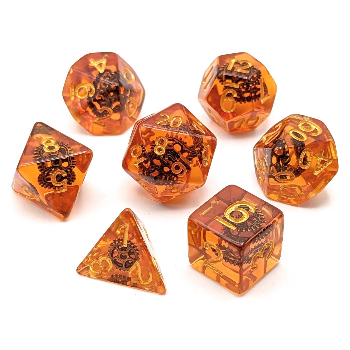 Steampunk Amber | Dice Set - Mint & Mustard