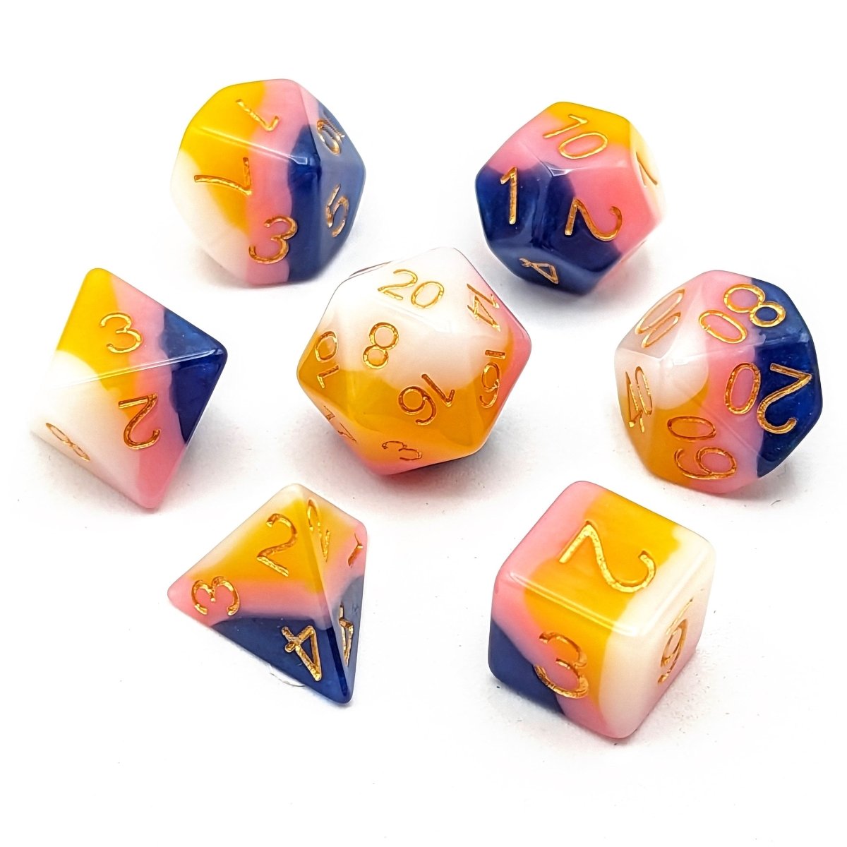 Summer Layers | Dice Set - Mint & Mustard